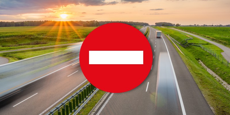 Les véhicules interdits sur l'autoroute