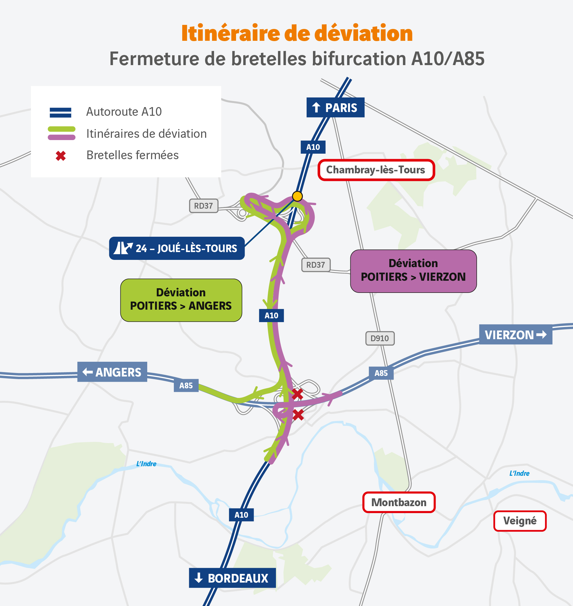 A10/A85 Fermeture Tours