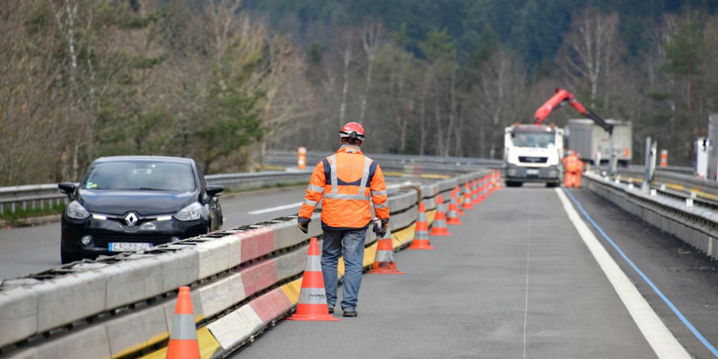 Les travaux sur l'autoroute