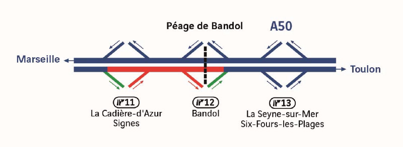 Travaux sur l'A50 à Ollioules