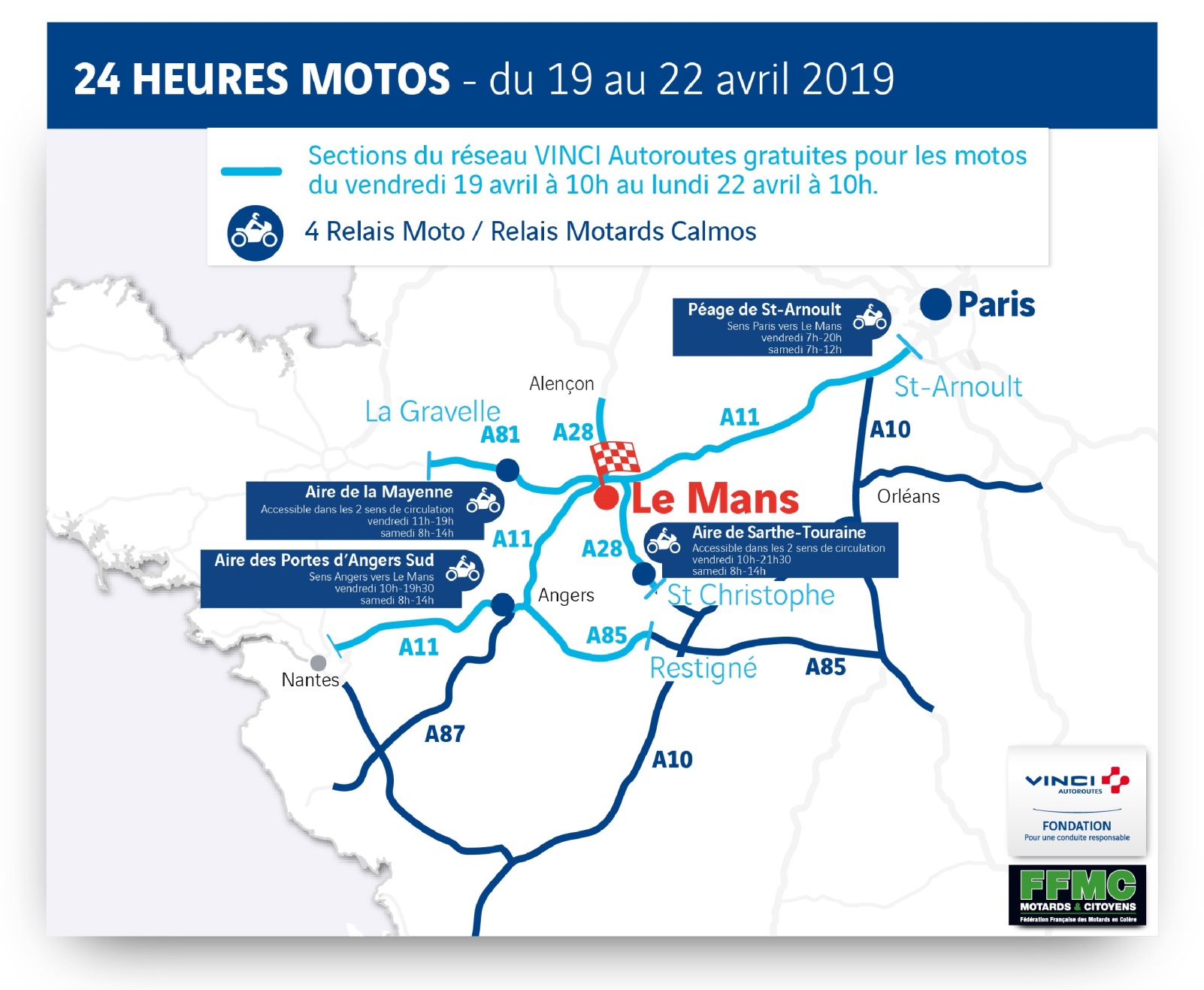 24 Heures Motos du Mans : des relais dédiés sur l'autoroute !