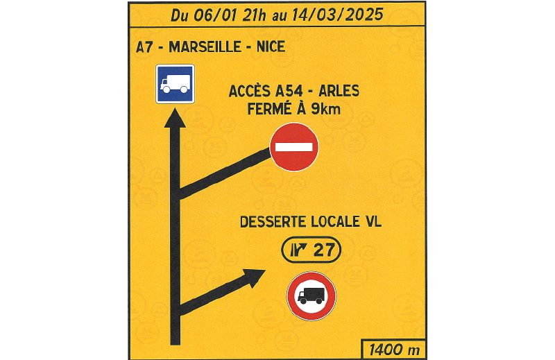 illustration de Salon-de-Provence : la bifurcation A7/A54 sens Lyon vers Arles fermée 10 semaines