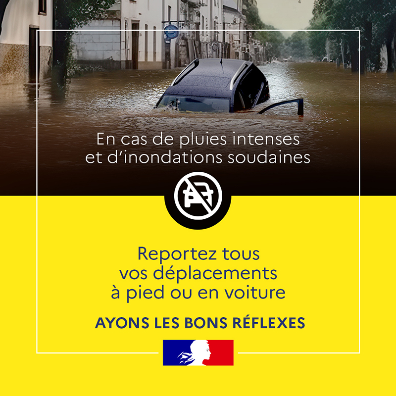 En cas de fortes pluies et d'inondations
