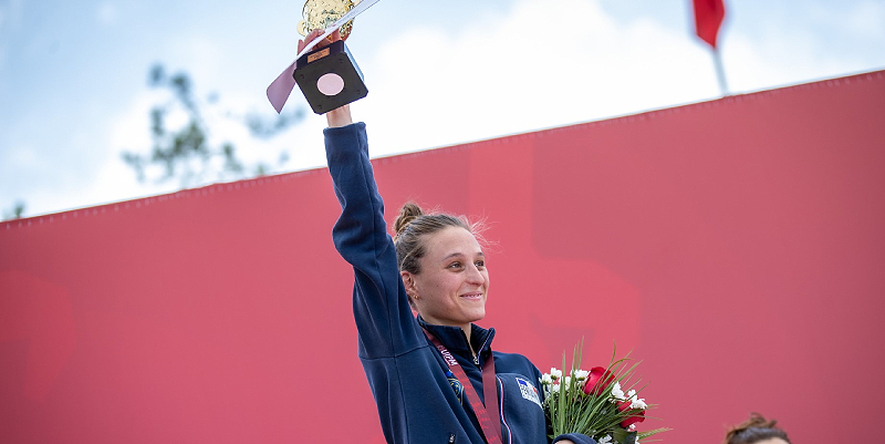 illustration de La pentathlète Marie Oteiza a son ticket en poche