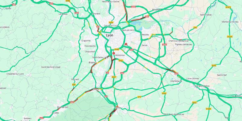 Lyon paralysé, la Préfecture du Rhône anticipe des blocages sur A7, A89, A42, A43, A46 A47