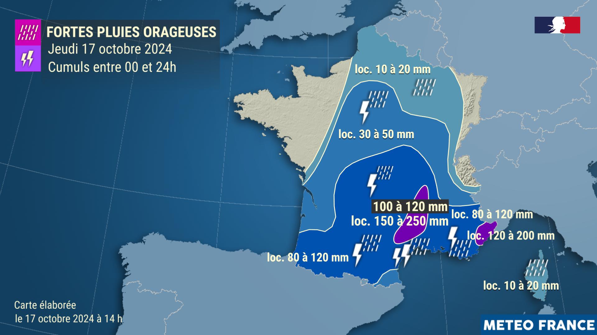 Pluies intenses et risque de crues sur le Sud de la France