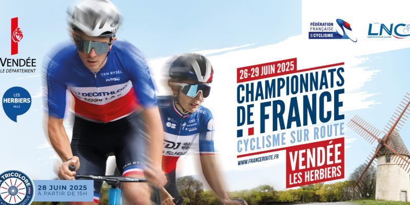 Championnats de cyclisme : D160 perturbée en Vendée du 26 au 29 juin