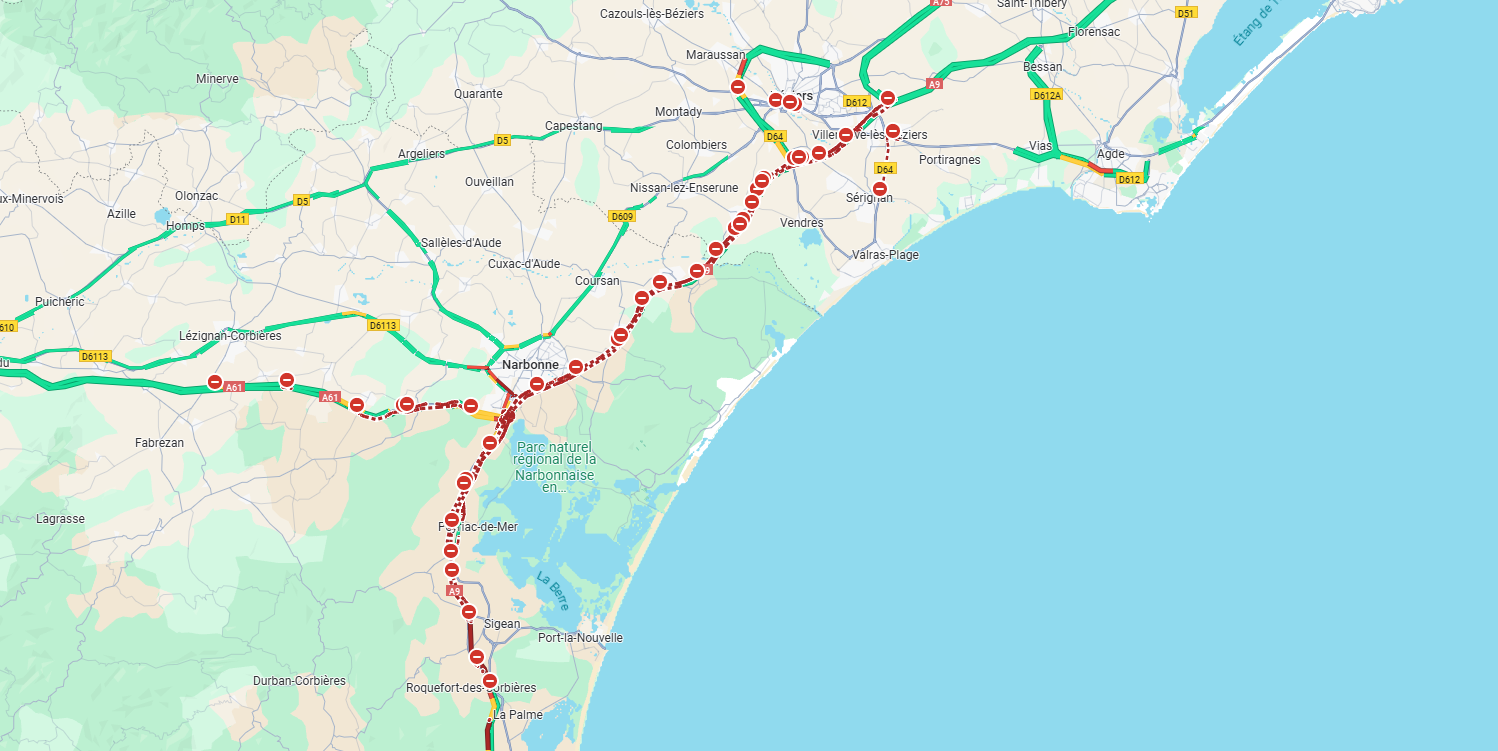 Alerte Rouge : Un nouvel incendie dans l'Aude coupe l'Autoroute A9 à Narbonne