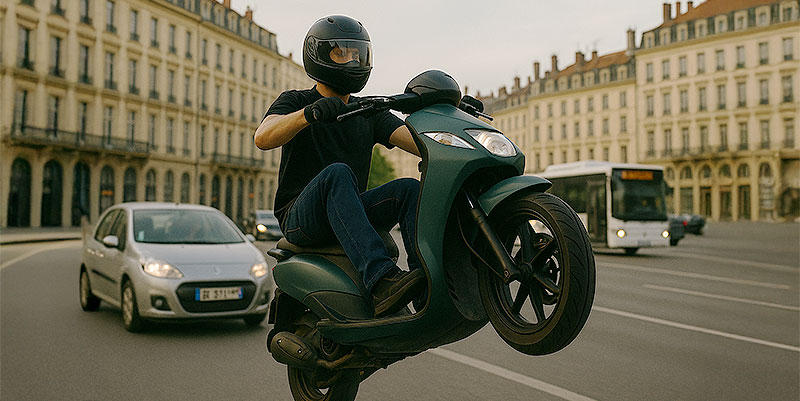 illustration de Wheeling à moto : que dit le code de la route ? 