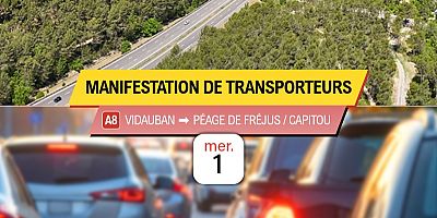 A8 : Manifestation des transporteurs confirmée demain mercredi entre Vidauban et Fréjus Capitou