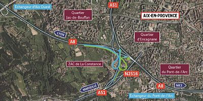 Schéma du projet de nouvelle liaison A8/A51